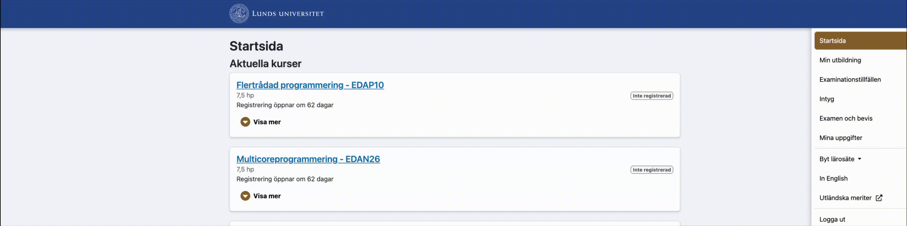 How to navigate Ladok to find your transcript